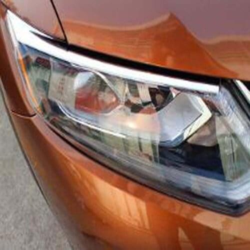 For Nissan X-TRAIL Rogue 2014 2015 2016 ABS Chrome Auto Front Head Light Lamp Cover Trim Headlight Eyebrow Strips