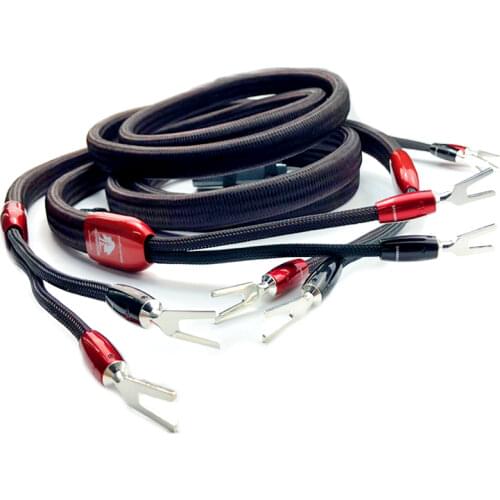 Redwood Speaker Cable Silver Spade Plugs 72V DBS audio cables banana plug 2.5m