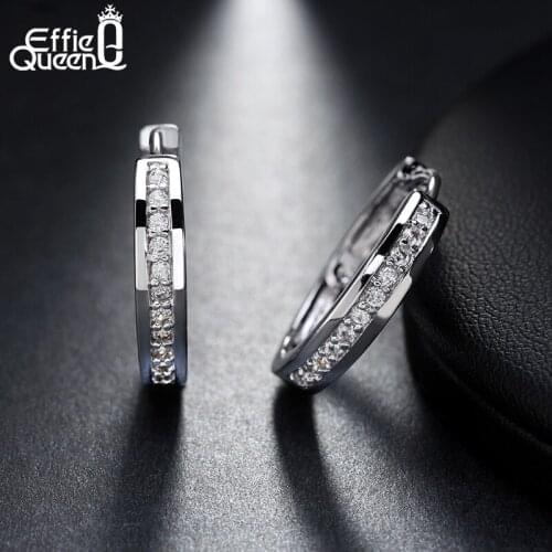 Effie Queen Cute Romantic Style Earrings Jewelry Gold-color Paved with AAA Cubic Zircon Stud Earrings for Women Party Gift DDE34