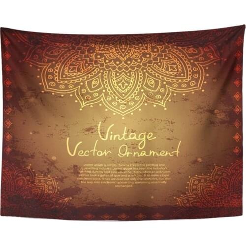 India Vintage Indian Gold Ethnic African Tapestry Home Decor Wall Hanging for Living Room Bedroom Dorm 60x80 Inches