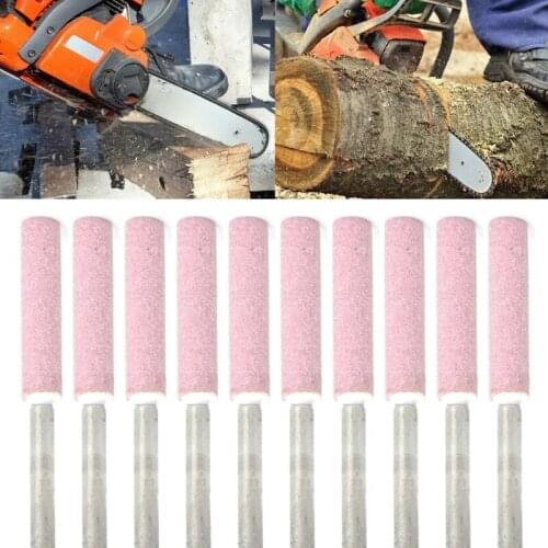 Chain Saw Sharpening Stone 3mm Shank 4/.8mm Head Dia for Lawn Mower Chainsaw Parts Garden Tool T5UC