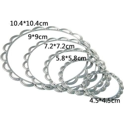 L-Sunday Crafts Die Cuts Wavy Round Metal Cutting Dies Stencils Scrapbooking Embossing Paper Card Crafts Decor DIY