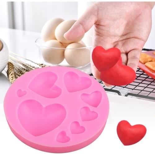 Love Heart Shape Silicone Baking Molds DIY Candy Chocolate Soap Moulds Fondant Cake Decorating Tools Kitchen Bakeware