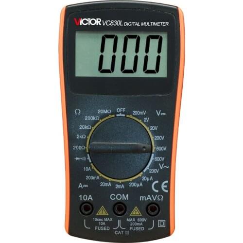 Mini Pocket Simple 2000 Counts Manual Range 10A 600V Resistance Students Use Teaching USE Victor Digital Multimeter VC830L