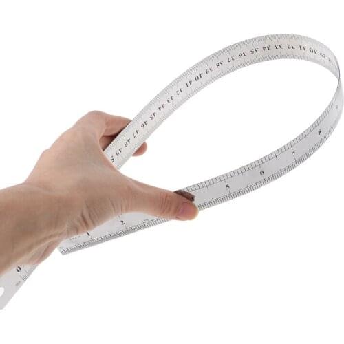 Stainless Steel Double Side Measuring Straight Edge Ruler 60cm Silver