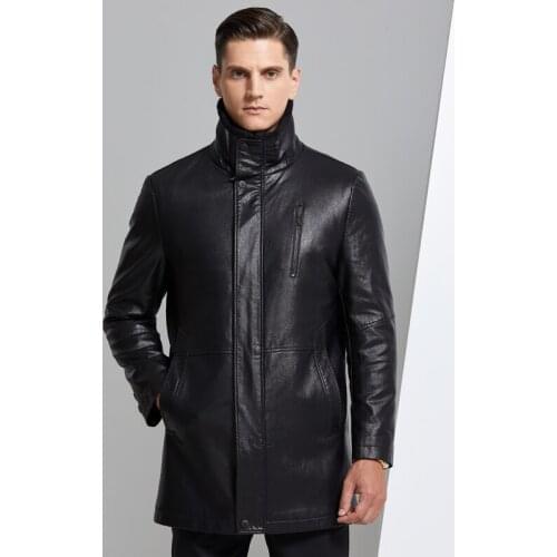 2020 New Leather Jacket Men Winter Thick Wool PU Leather Coat Men Casual Thermal Stand Collar Faux Leather Coat Warm Jacket
