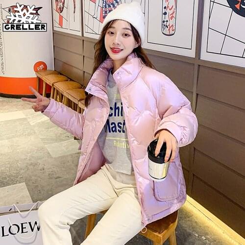 GRELLER 2021 New High Quality Winter Jacket Coat Women Fashion Stand-callor Jackets Winter Warm Women Clothing Casual Parkas