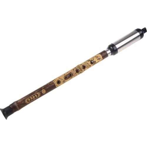 OOTDTY Flutes Woodwind Black Bamboo Chinese Yunnan Bawu G Key Pipe Music Instrument
