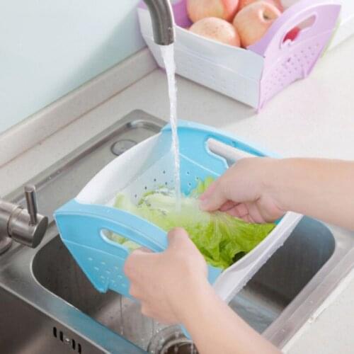 Practical and durable Household Creative Multi-function Folding Plastered Basket Fruit Vegetables Fast Drain Cleaning Basking