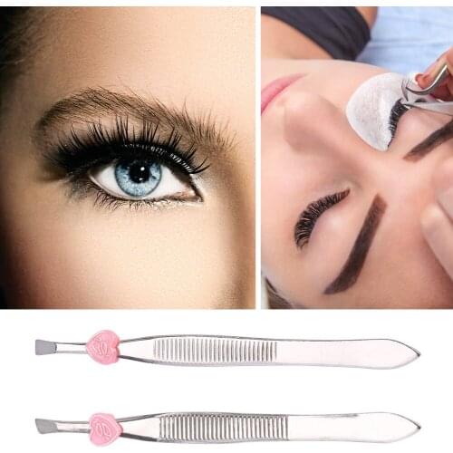 Profession Eyebrow Tweezer Flat Slanted Steel Eye Brow Clips Hair Removal Multifunctional Mini Eyebrow Clip and Nose Hair Clip