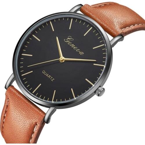 Simple Mens Watch Sports Casual Quartz Leather Men Watches Male Clock Round Dial Fashion Erkek Kol Saati