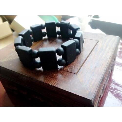 Bian-stone hand string natural health care bian-stone hand row square shape bian-stone bracelet