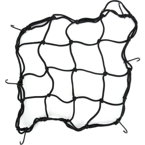 30*30cm Adjustable Hooks Bungee Cargo Net Motorcycle Helmet Mesh Storage 6 Hooks Tank Hold Down Storage Cargo Organiser Net