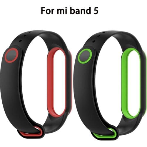 Multi-colors Strap For Xiaomi Mi Band 5 TPU Two-color Replacement Strap for MiBand 5 Sports Bracelet Wristband Accessories