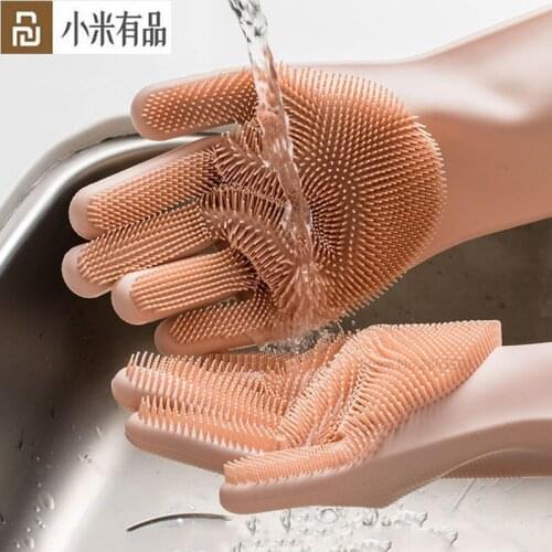 Youpin Magic Silicone Cleaning Gloves Insulation non-slip Dishwashing Glove Double-sided Wear Gloves For Kitchen Cleaning