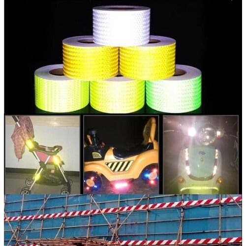 10CM Wide Reflective Sticker Night Traffic Safety Warning Sign PVC Crystal Lattice Reflective Film Car Van Self-adhesive Tape