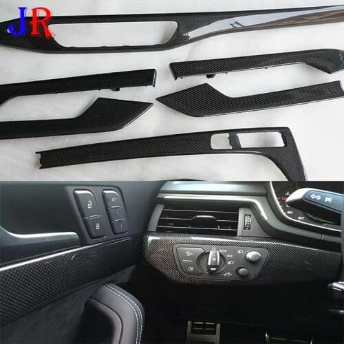 Clean Comfortable Instrument Decoration Trim Fit for Audi Q5 10-16 A4 09-16 C7 12-18 B9 17-19 Real Carbon Fiber Central Control