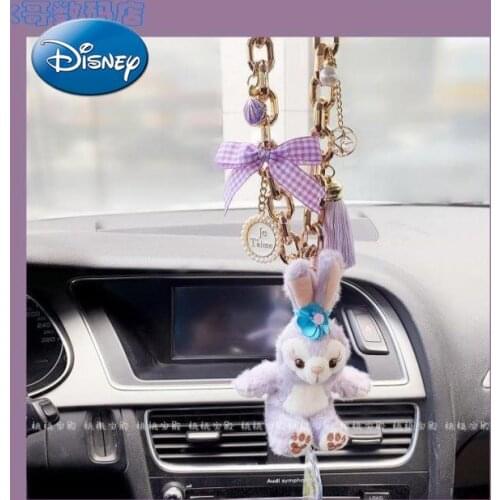Disney Rearview Mirror Stellalou Ornaments Cute Cartoon Car Accessories Decoration Duffy Bear Pendant