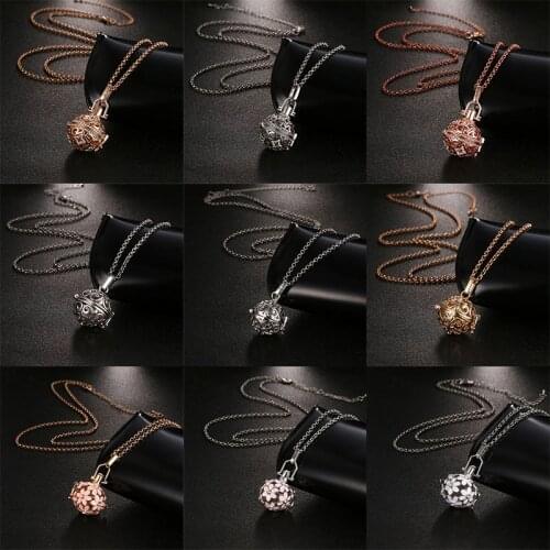 New Mexico Chime Hollow Zircon Vintage Locket Pendant Jewelry Music Ball Essential Oil Pregnancy Colorful Sweater Chain Necklace