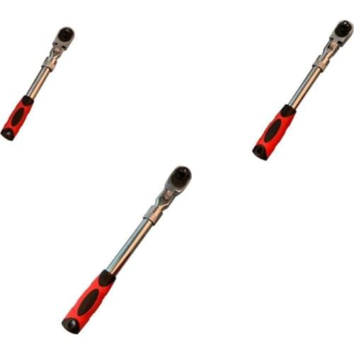Extendable Ratchet 1/4"3/8" & 1/2" Drive 72 Tooth Flex-Head Quick Release Locking Ratchets Automatic Hand Tool