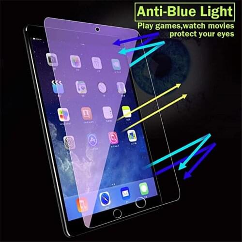 Anti-Blue Light Screen Protector For Apple iPad Mini 2 3 4 5 6 7 8 Air 3 2 9.7 10.5 11 10.2 7th Generation Glass Protection Film