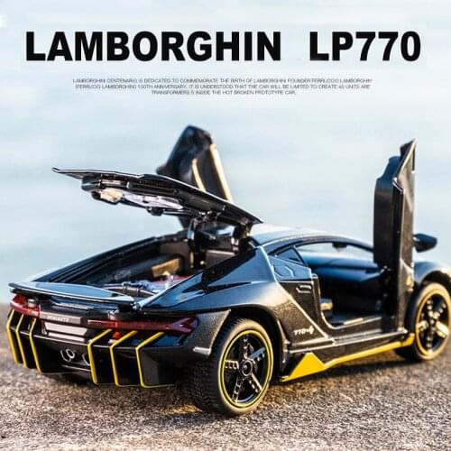 1:32 Diecast Alloy Model Car Miniature Lamborghini LP770-4 Supercar Metal Vehicle for Children Collection Gift New Christmas Toy