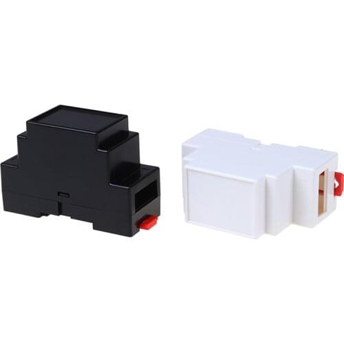1pc 88x37x59mm Plastic Electronics Box Project Case DIN Rail PLC Junction Box White Black Color