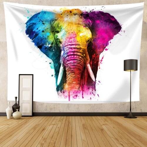 Aesthetic Anime Tapestry Wall Hanging Thin Elephants Printed Wall Tapestry Cartoon Home Bedroom Decor 0.75*1/1.3*1.5/1.5*2m 1pc