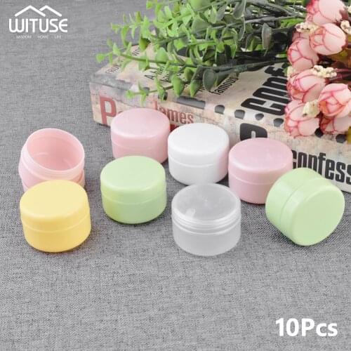 10pcs/lot 20g 50g 100g PP Cream jar boxes Empty Plastic Cosmetic Container Small Sample Makeup Plastic storage container