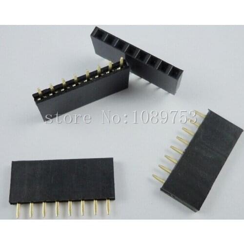 100PCS 8Pin 2.54mm Single Row Straight Female Pin Header 8P Strip PBC