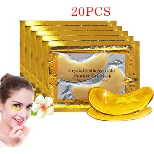 20Pcs Crystal Collagen Gold Eye Mask Anti-Aging Dark Circles Acne Beauty Patches For Eye Skin Care Korean Cosmetics Professional
