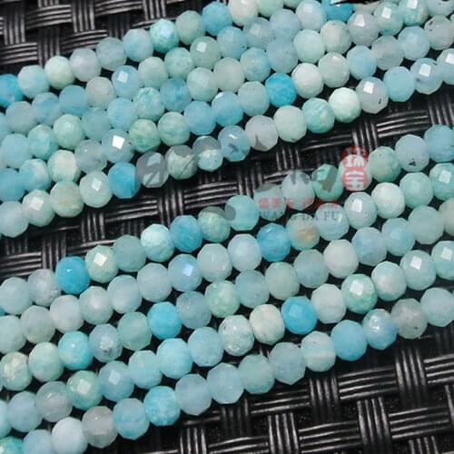 2x3/3x4mm Natural Blue Amazonite Stone Beads Rondelle Spacer Faceted DIY Loose Beads For Jewelry Making beads Accessories 15