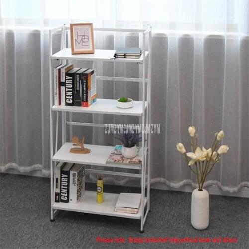 4-Layer Floor Corner Shelf Storage Shelf Foldable Wood Rack Book Organizer Living Room Multi-storey Corner Decorative Bookshelf