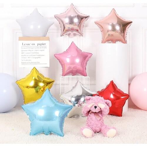 5pcs/lot 18inch Five-pointed star foil balloon Wedding Birthday Party Decoration Globos baby shower Heart Balloon Kids Gift toy