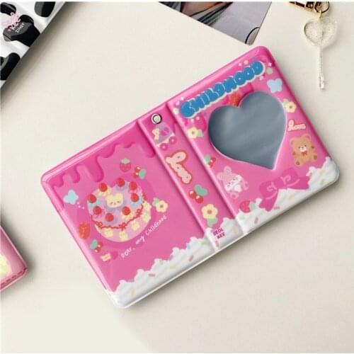 Cute Bear Milk Pattern Kpop Card Binder Love Heart Hollow 3 Inch Photo Album Instax Scrapbook Album 40 Pockets photocard holder