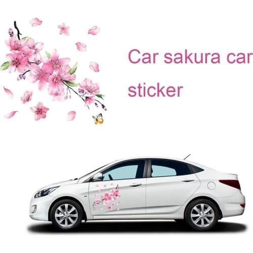 Car Self-adhesive Vinyl Sticker Reflective Waterproof Body Decal Floral Flower Easily Remove Woman Automotive Decoration