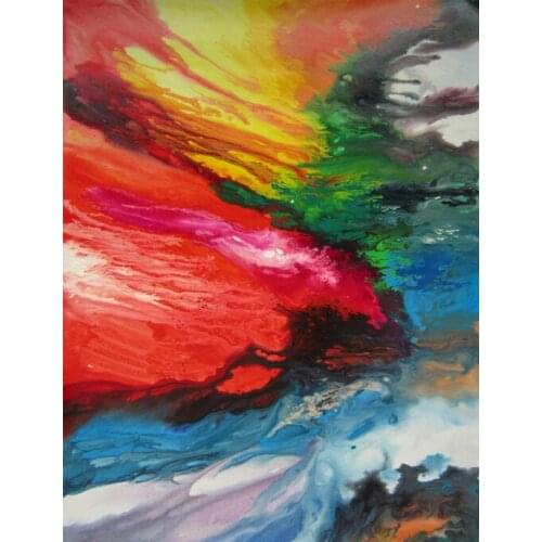 Free shipping abstract red waves landscape oil painting horse canvas prints printed on canvas home wall art decoration pictures