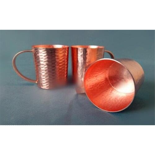 Free Shipping Pure Copper Cup Mug Handmade Thick Solid Fine Polished Prevention of Vitiligo Purple with Lid Gift Coffee cups