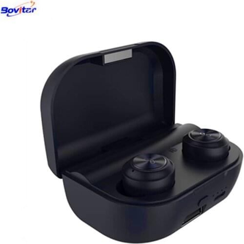 Bovitar 5.0 TWS Fingerprint Touch Bluetooth Earphones, HD Stereo Wireless Earphone,Noise Cancelling Gaming Headset