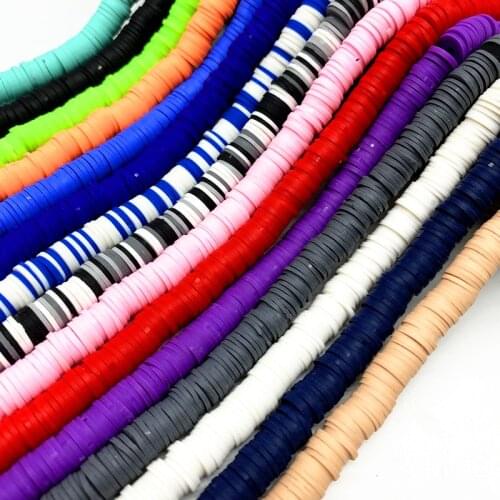 8mm Flat Round Polymer Clay Beads Chip Disk Loose Spacer Handmade Beads For DIY Jewelry Making Bracelet Finding Mixed Color #RT