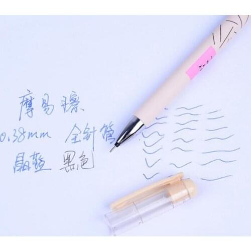 3pcs Cute Cartoon Pupils Can Wipe The Gel Pen Full Needle 0.38mm Easy To Wipe The Erasable Gel Pen Writing Quality Smooth