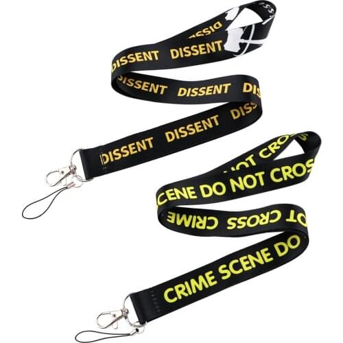 JF852 I Dissent Cartoon Lanyard Keychain ID Card Badge Holder Camera for USB Badge Holder DIY Hanging Rope