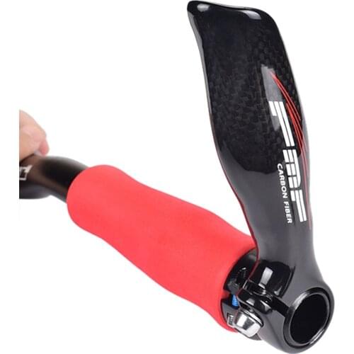 Bike Handlebar End Carbon Fiber 22.2mm Cycling Grip Non-slip Adjustable Hollow Style Bicycle Hand Bar MTB Bicycle Parts