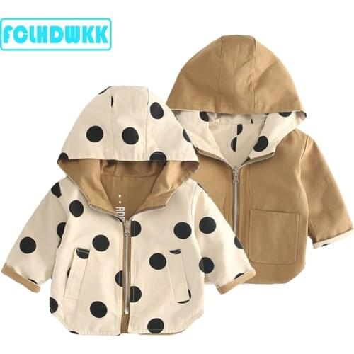 2021 New Spring Autumn Girls Jackets And Coats Double Sided Kids Outerwear Sport Hooded Toddler Girl Boy Clothes Children Jacket