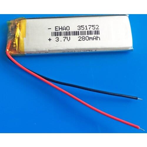 3.7V 280mAh Polymer lithium Lipo ion battery Rechargeable 351752 customized wholesale CE FCC ROHS MSDS quality certification