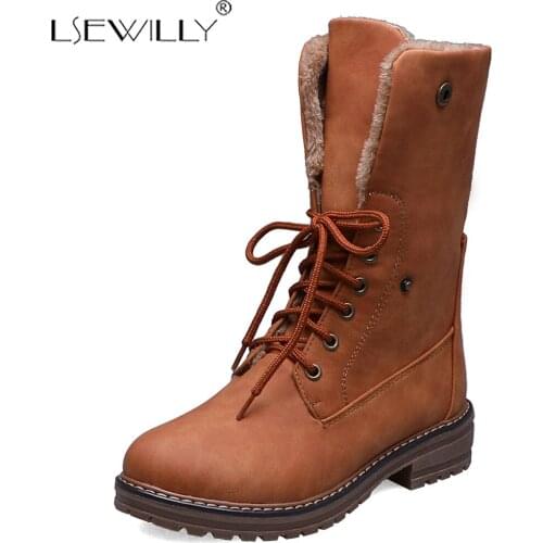 Lsewilly 2019 Winter Boots Women Lace Up Chunky Heels Shoes Ankle Boots Female Denim Blue Black Bootie Autumn Footwear K89