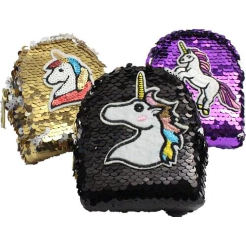 M082 Unicorn Design Zero Purse Fashion Sequin Material Coin Bag Key Bag Women Girl Gift Wholesale