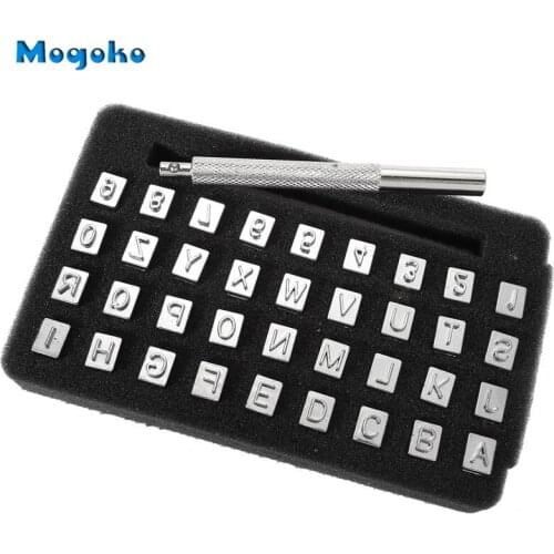 Mogoko New 26 Letters Alphabet & 10 Numbers Imprinted Metal Leather Punching Tools for Leather Belt Bag Hat Shoes Craft Marking