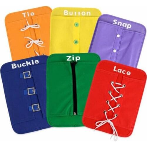 Kid Early Development Educational Kit Tie Button Snap Buckle Zip Lace For kindergarten School Home High Quality Free Shipping