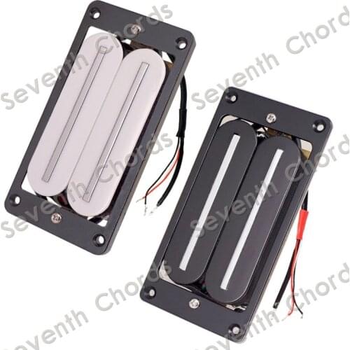 A Set of 2 Pcs Hot Rail Dual Blade Electric Guitar Humbucker Pickups / neck and bridge / 4 Wire - White & Black for choose